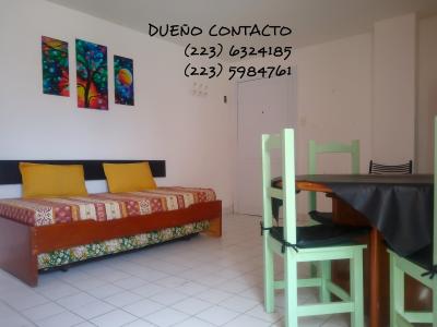 Departamento en alquiler en Mar del Plata. 2 ambientes, 1 baño y capacidad de 1 a 4 personas. A 300 m del centro